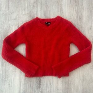Art Class Red Fuzzy Sweater Girls Size 6/7 | Soft Cozy Knit